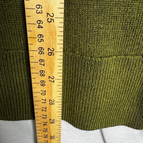 BY ANTHROPOLOGIE Olive Green V Neck 100% Merino Wool Long sleeve Sweater Size XL - Picture 7 of 7